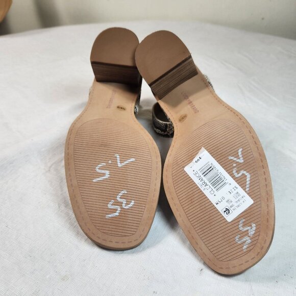 Lucky Brand Size 7.5 Women' Sandals Loklin Snake Print Ankle Strap Brown (32) - Picture 10 of 11